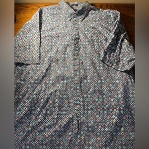 Reyn Spooner Blue Patterned Floral Button Down Shirt classic fit XL